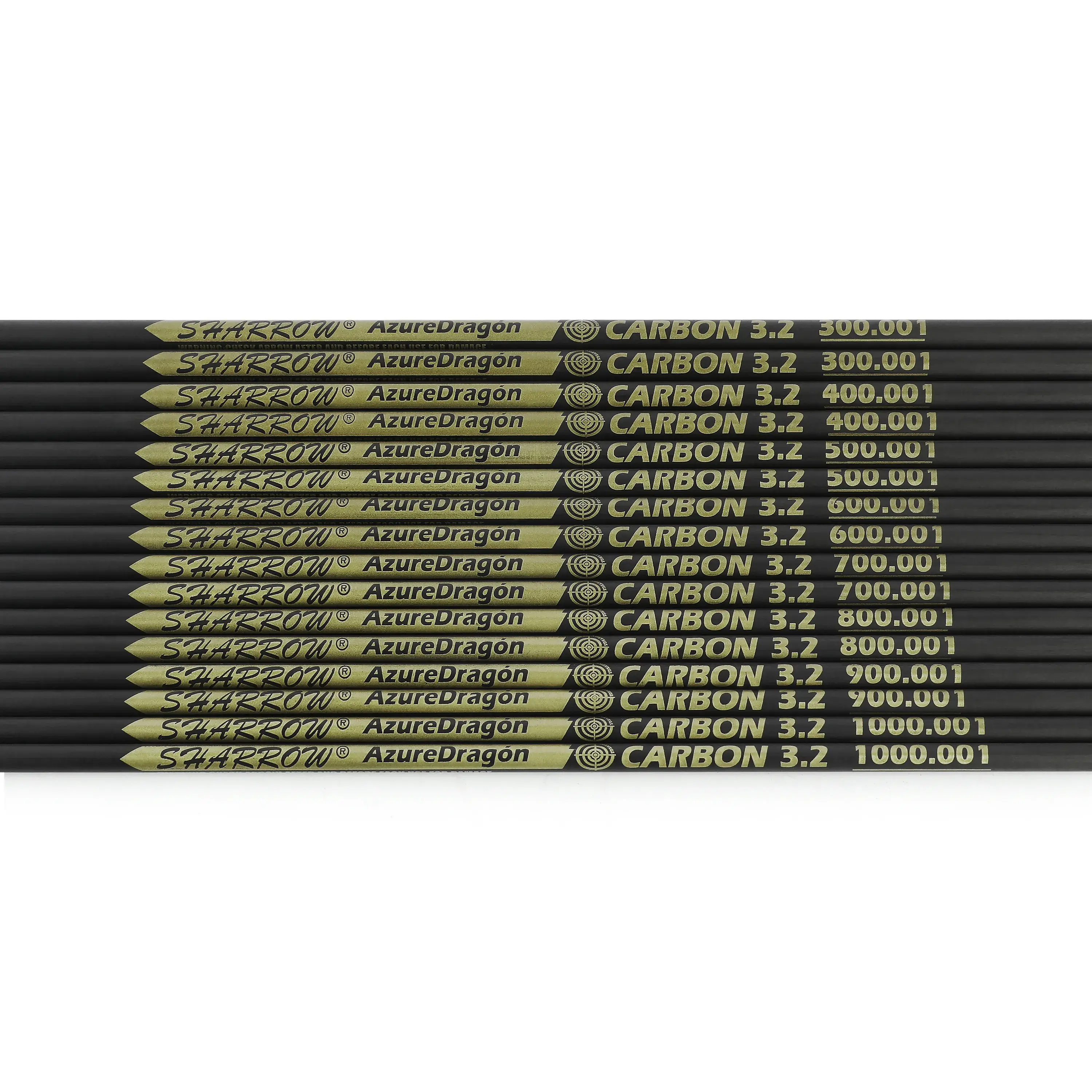 SHARROW 3.2 mm 24T Carbon Target Arrow Shafts SP 300-1000 (12 Pack)-CHN Archery