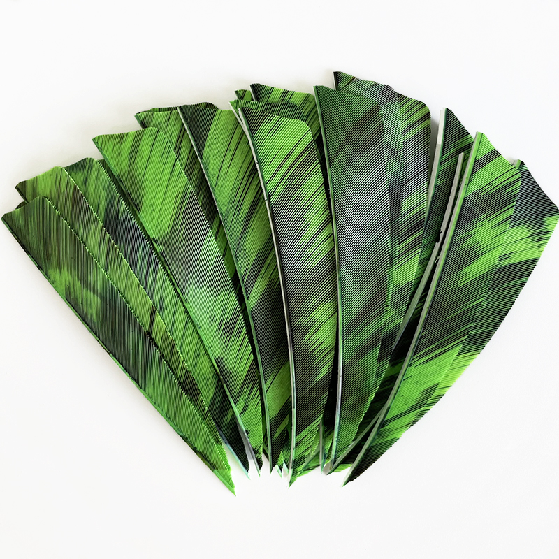 Arrow Feather Fletchings 3" 4" 5" Shield Cut Fire Camo RW (50 Pack)-CHN Archery
