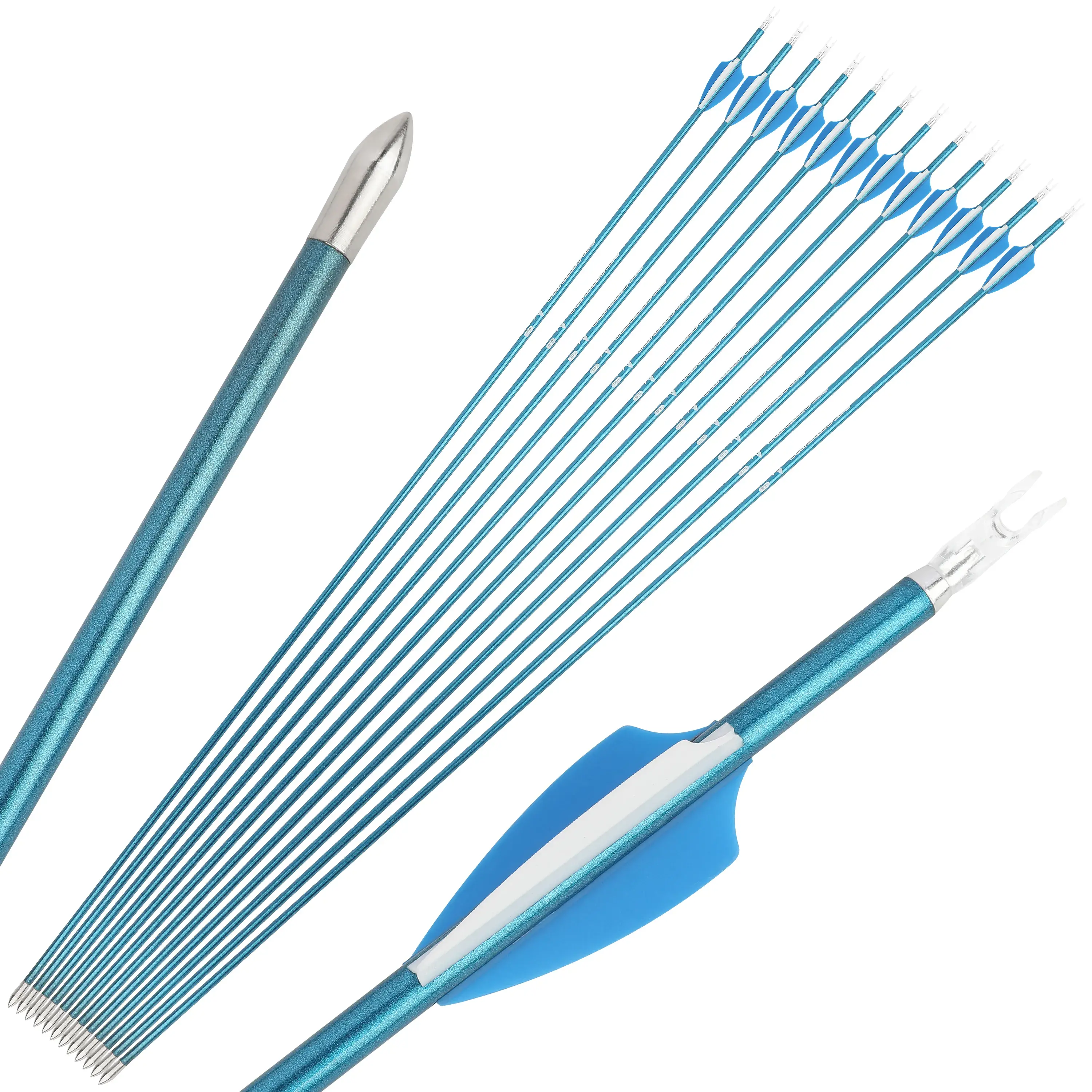 SHARROW Target Arrows Spine 400/500/600/700/800/900/1000 (12 Pack)-CHN Archery