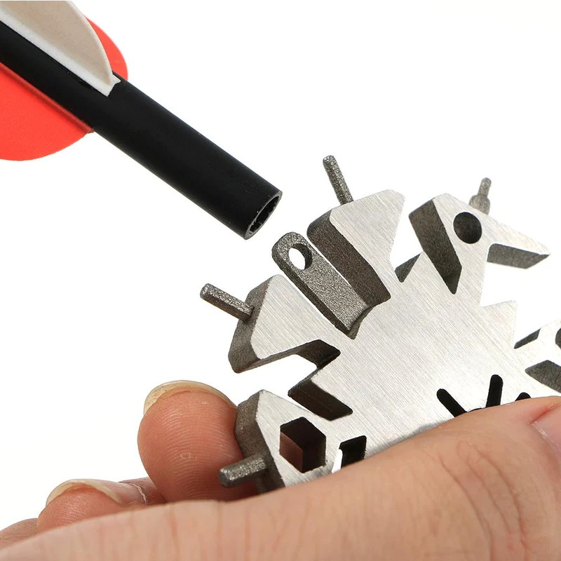 Archery Multifunction Snowflake Arrow Repair Kit Tool Keychain