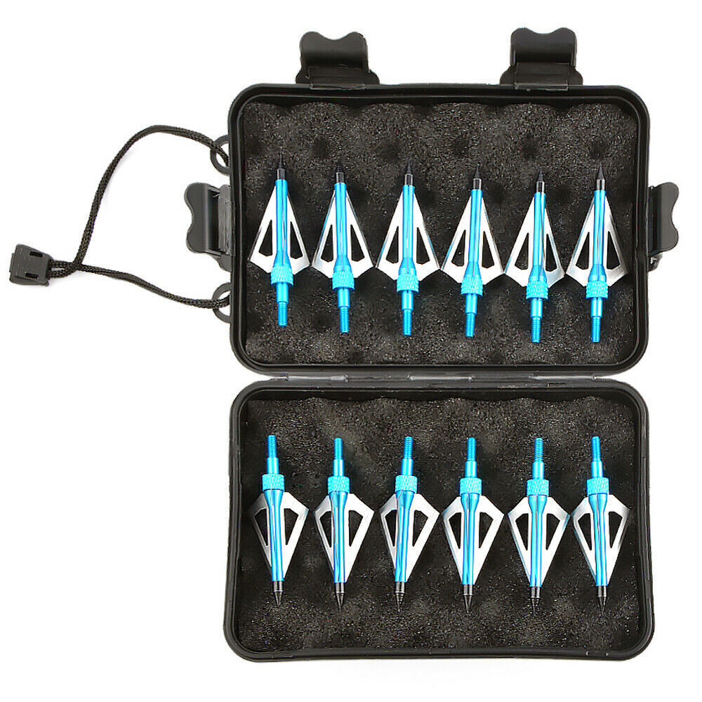 Archery 100 Grain 3 Blade Broadheads Stainless Steel for Hunting (12 Pack)-CHN Archery