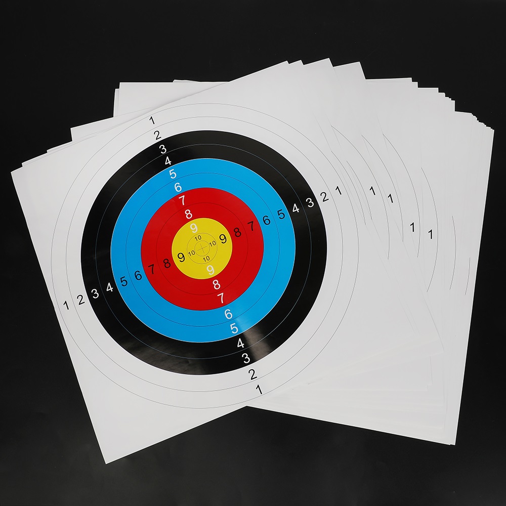 40 cm Paper Archery Targets 10 Ring Archery Target Faces (10 Pack)