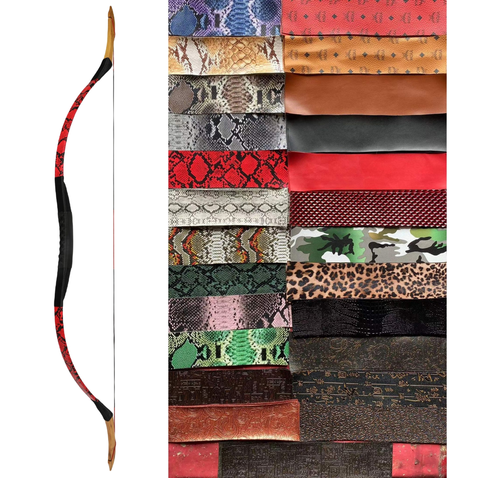 Leather Print Epoxy Resin Horsebow for Kids/Adults 12-50 lbs-CHN Archery