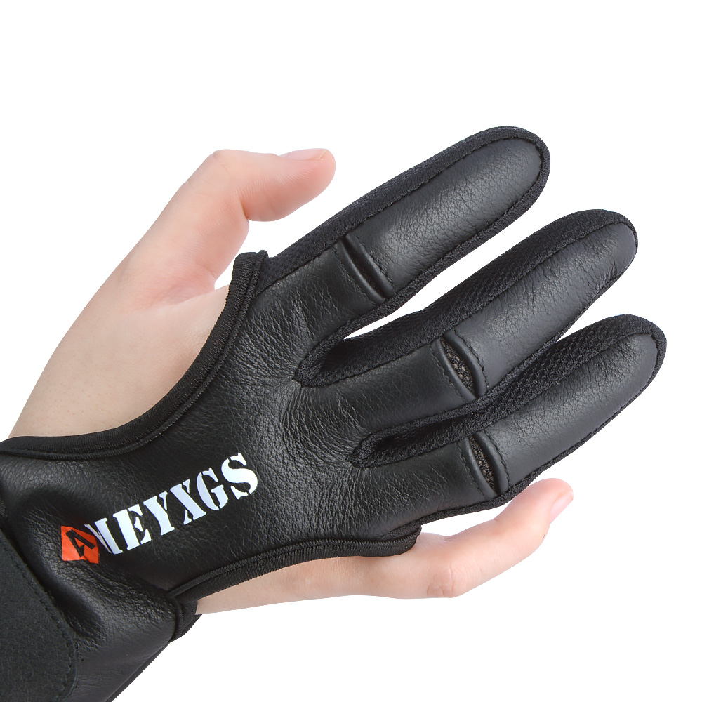 AMEYXGS Archery Glove Premium Leather 3-Finger Shooting Glove -CHN Archery