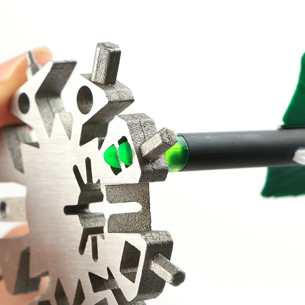 Archery Multifunction Snowflake Arrow Repair Kit Tool Keychain