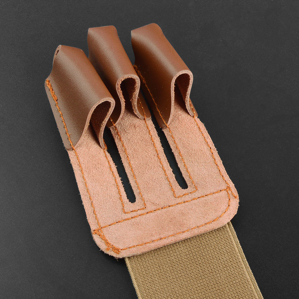 Traditional Archery Glove Cowhide 3Finger Archer Glove