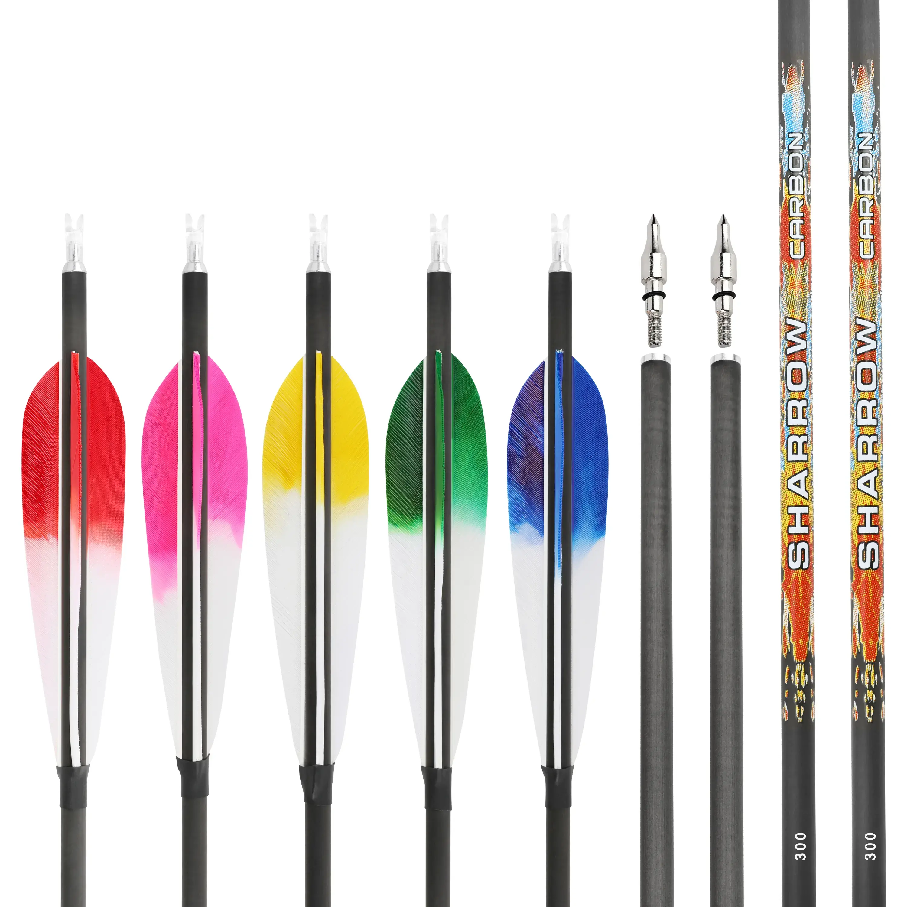 SHARROW Traditional Arrows Spine 250/300/350/400/500/600 (12 Pack)-CHN Archery