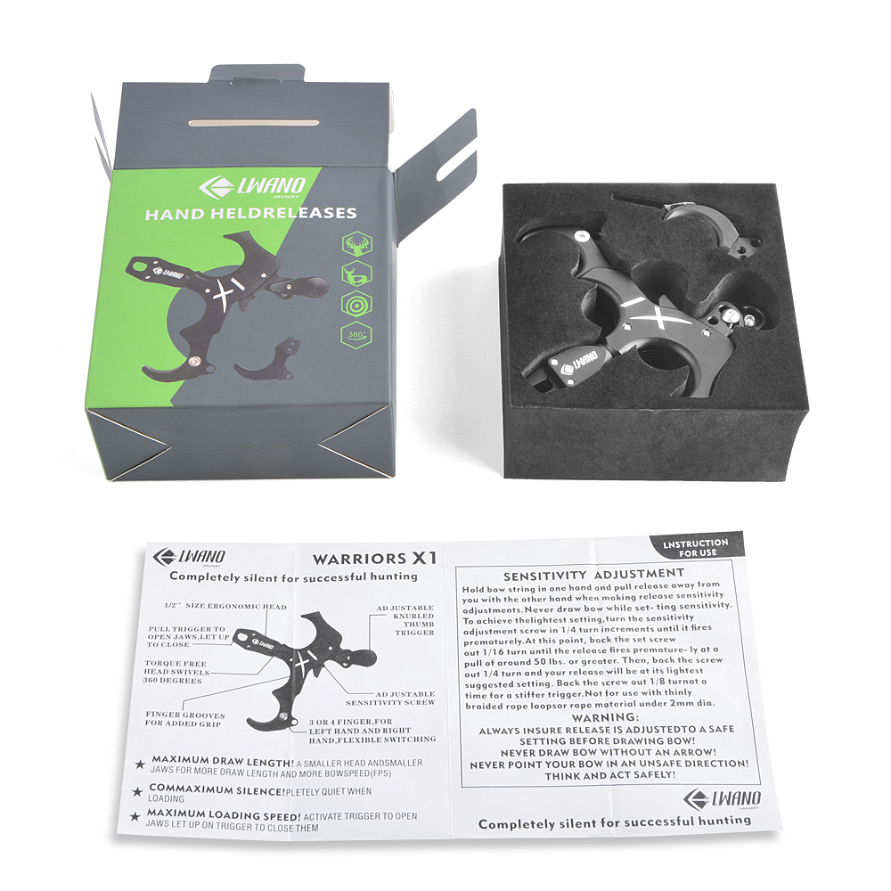 LWANO WARRIOR X1 Handheld 3/4 Finger Archery Thumb Release-CHN Archery