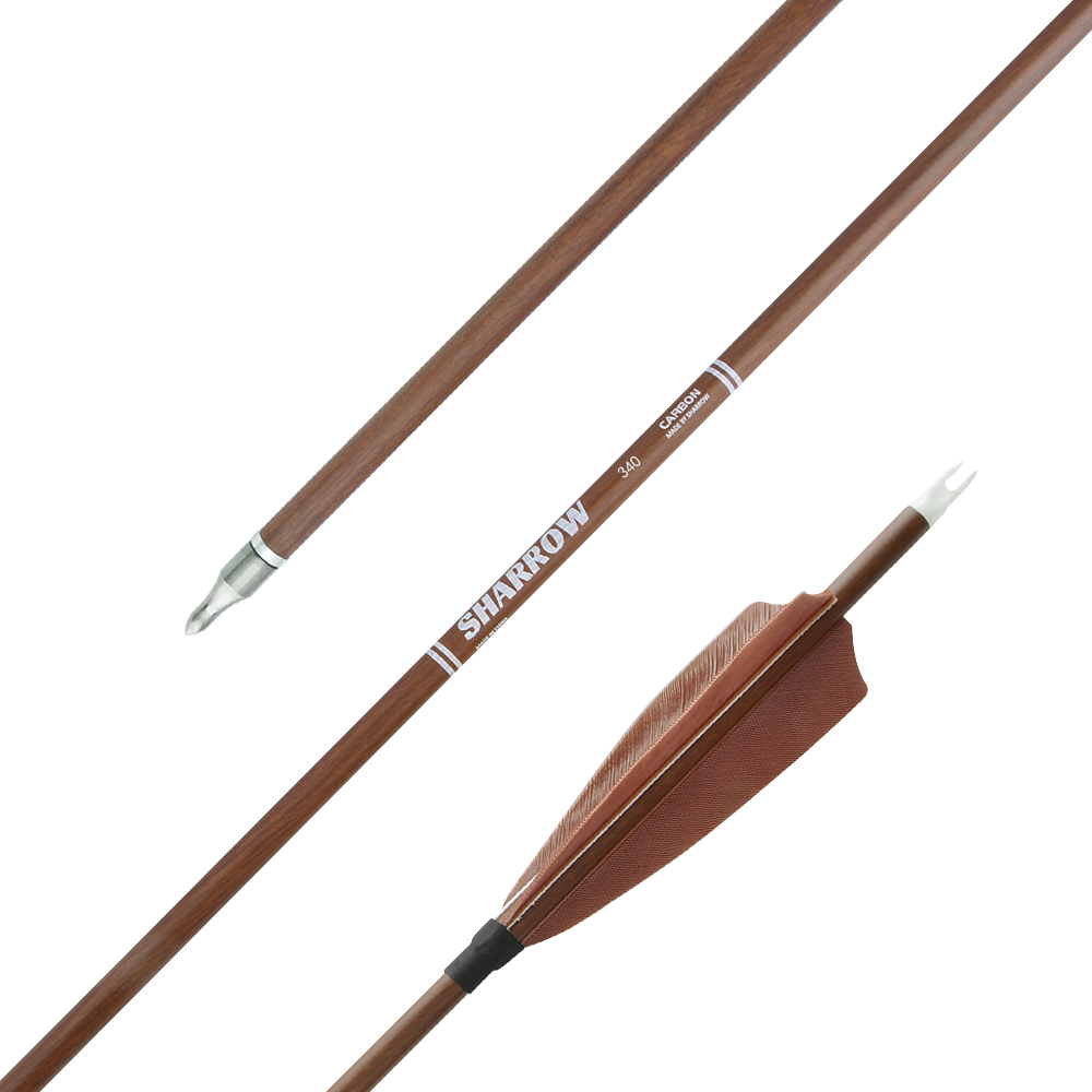 SHARROW 31" Carbon Traditional Arrows Spine 340/400/500/600 (12 Pack)-CHN Archery