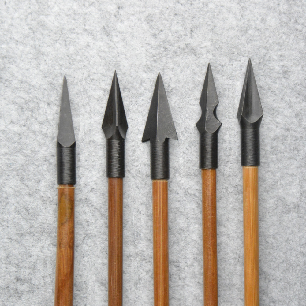 Glue On Broadheads for 5/16 Wood Arrows Traditional Style (12 Pack)-CHN Archery