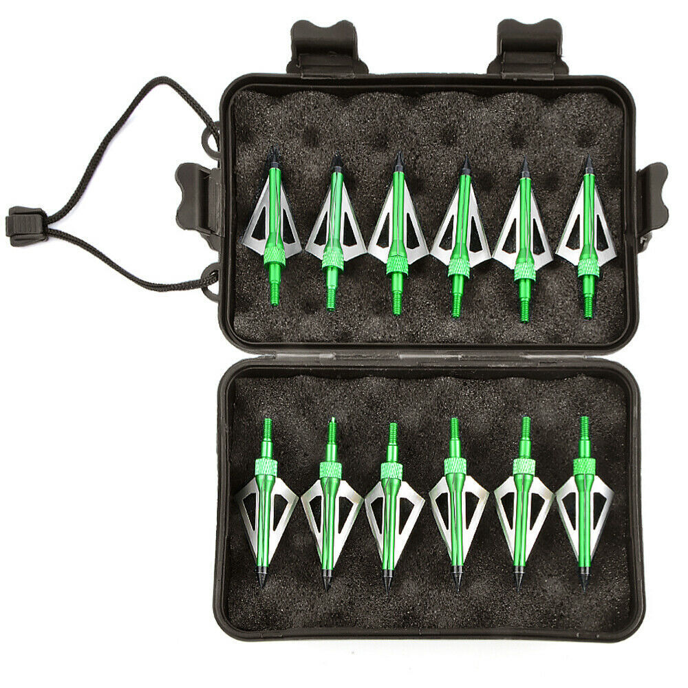 Archery 100 Grain 3 Blade Broadheads Stainless Steel for Hunting (12 Pack)-CHN Archery