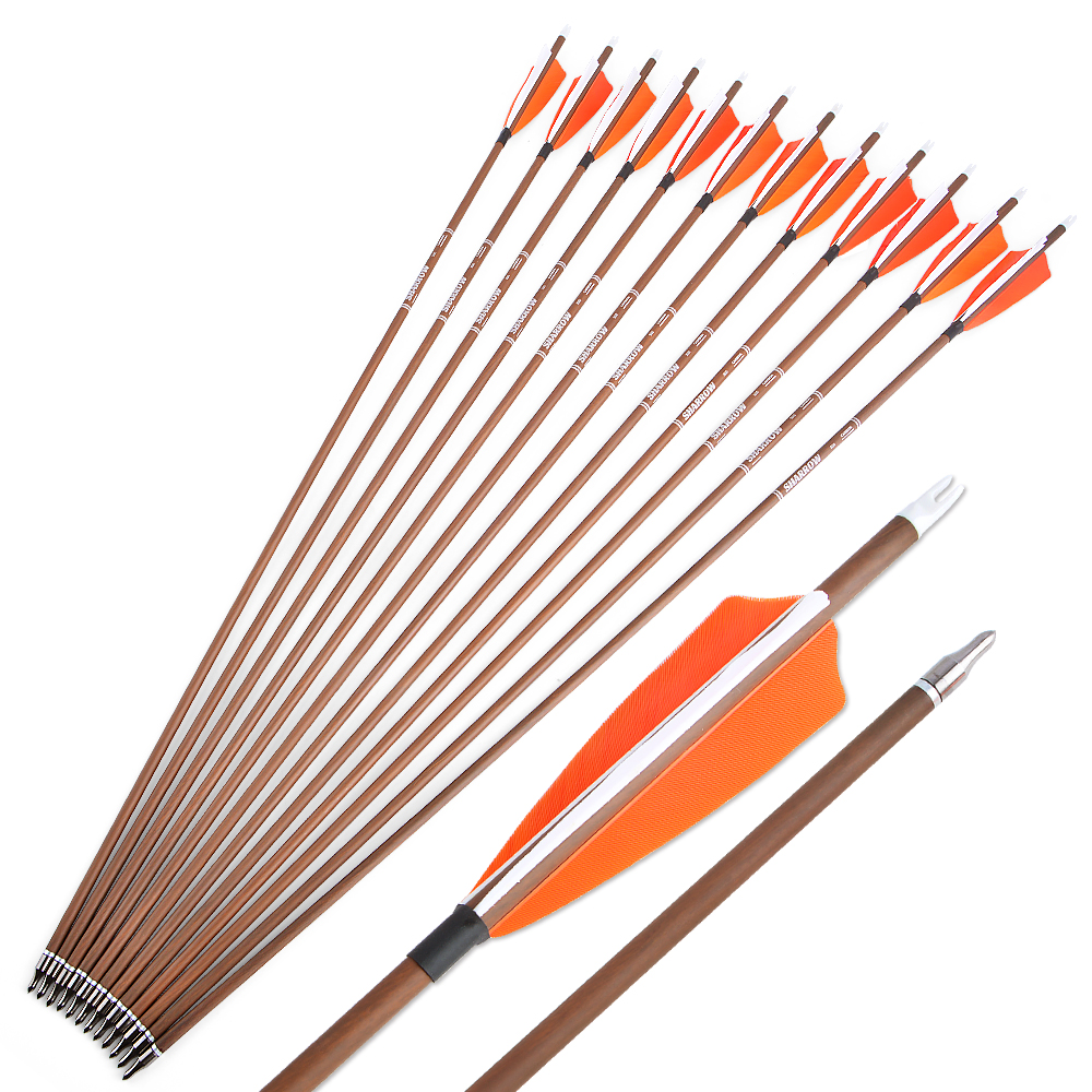 SHARROW Traditional Carbon Arrows Spine 340/400/500/600 (12 Pack)CHN