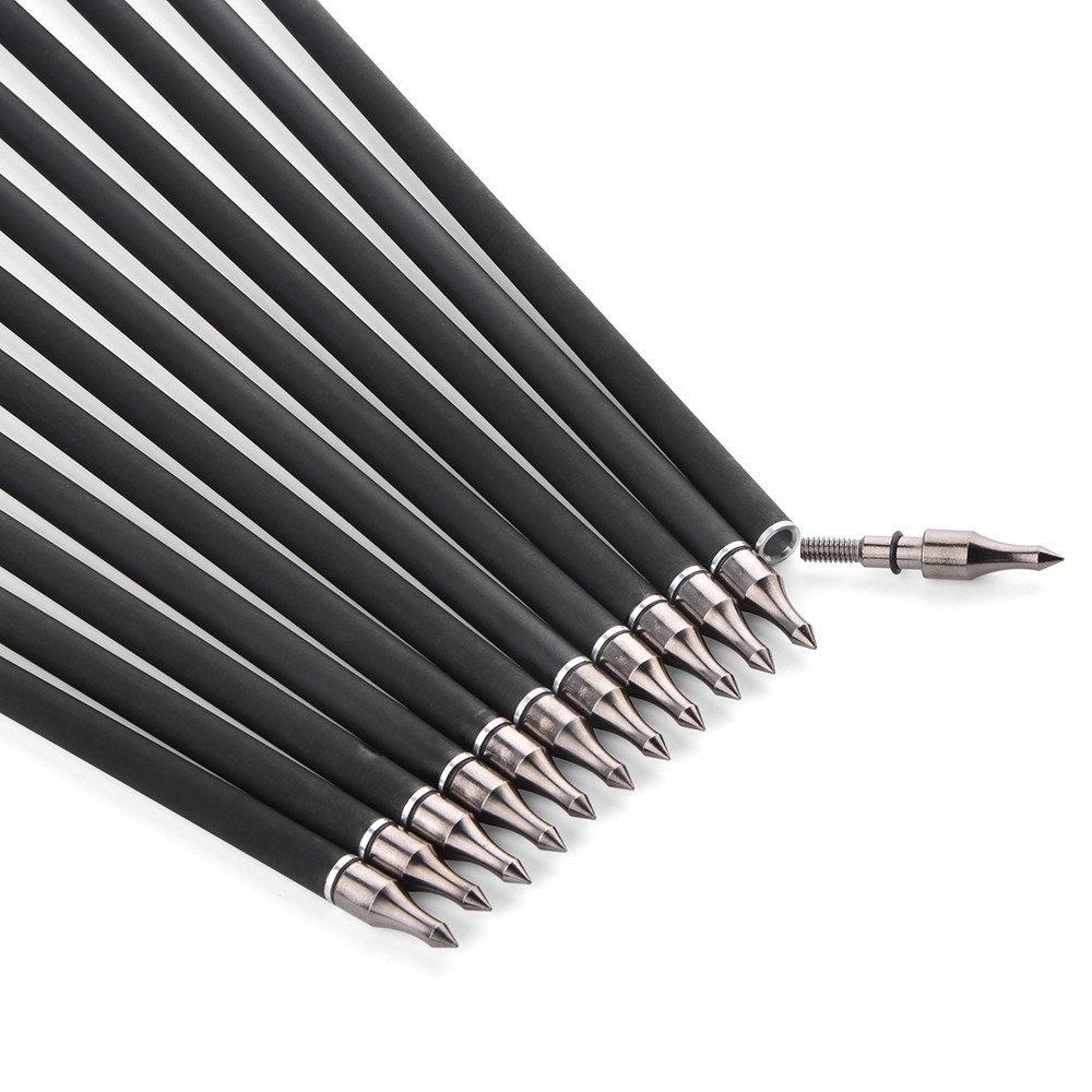 SHARROW 30 Inch Archery Carbon Fiber Arrows for Recurve Bow (12 Pack)-CHN Archery