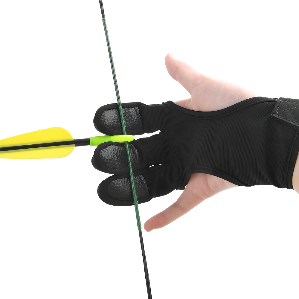 Cowhide Archery Finger Guard Einstellbarer Handschuhschutz Für Recurve-Bogenjag 