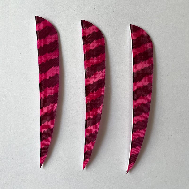Arrow Feathers 3" 4" 5" Parabolic Barred Feathers RW (50 Pack)-CHN Archery