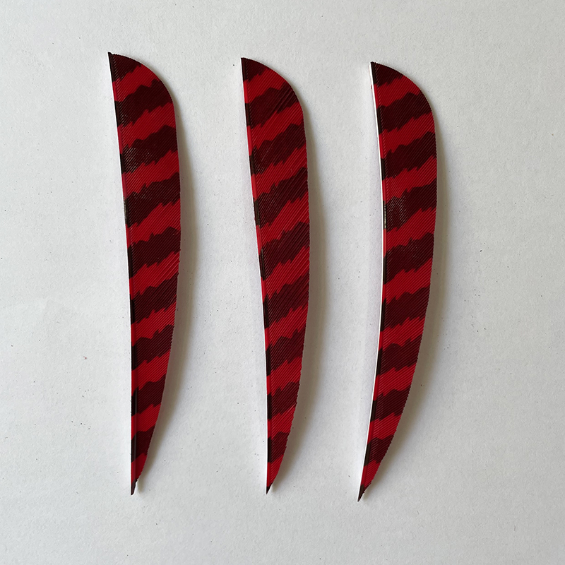 Arrow Feathers 3" 4" 5" Parabolic Barred Feathers RW (50 Pack)-CHN Archery