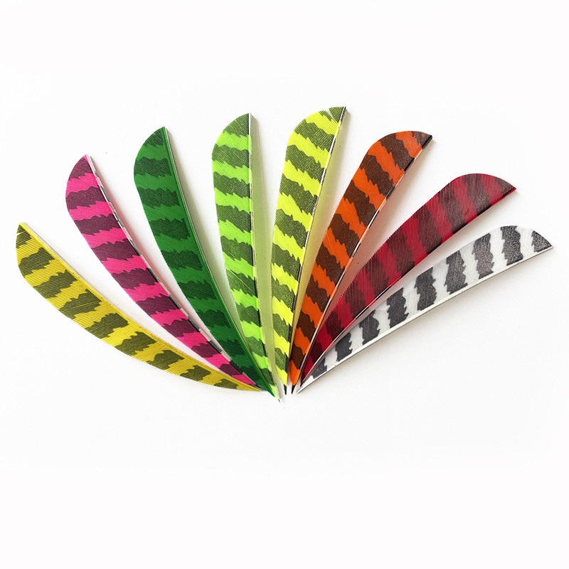 Arrow Feathers 3" 4" 5" Parabolic Barred LW Fletchings (50 Pack)-CHN Archery