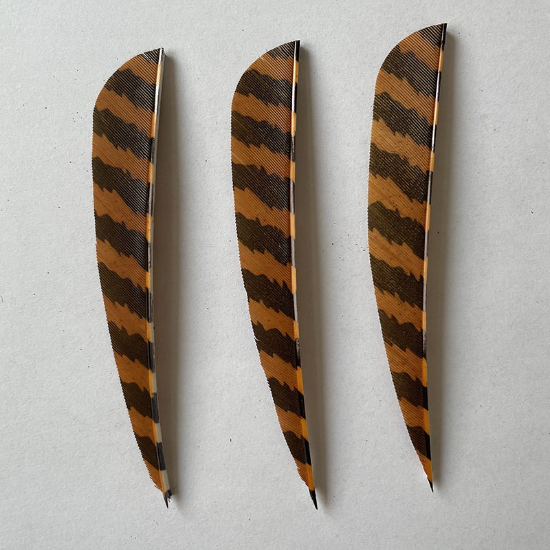 Arrow Feathers 3" 4" 5" Parabolic Barred LW Fletchings (50 Pack)-CHN Archery