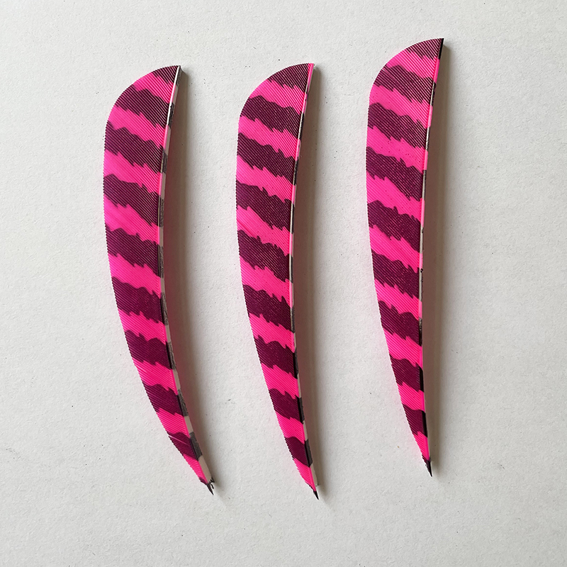 Arrow Feathers 3" 4" 5" Parabolic Barred LW Fletchings (50 Pack)-CHN Archery