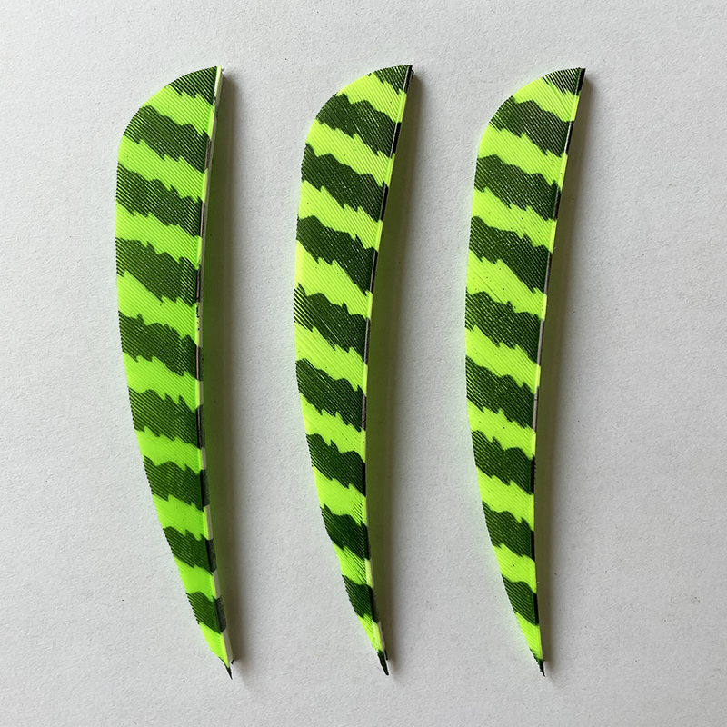 Arrow Feathers 3" 4" 5" Parabolic Barred LW Fletchings (50 Pack)-CHN Archery