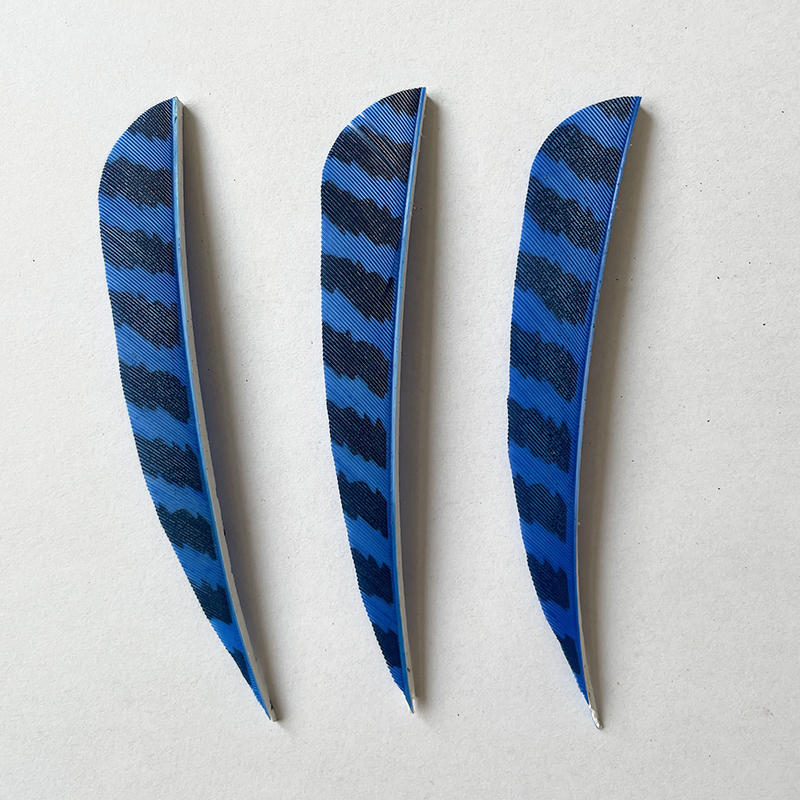 Arrow Feathers 3" 4" 5" Parabolic Barred LW Fletchings (50 Pack)-CHN Archery