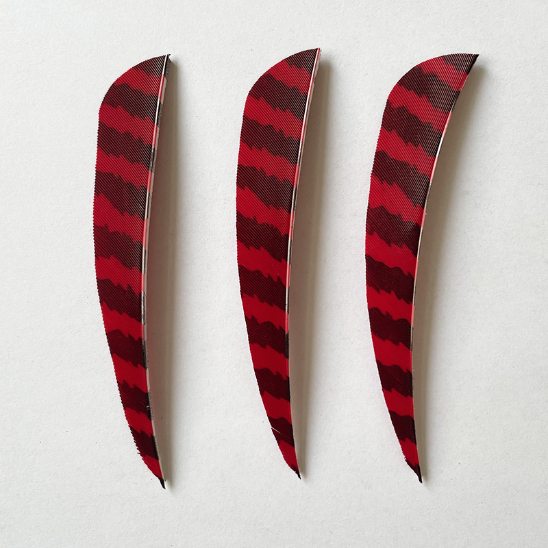 Arrow Feathers 3" 4" 5" Parabolic Barred LW Fletchings (50 Pack)-CHN Archery