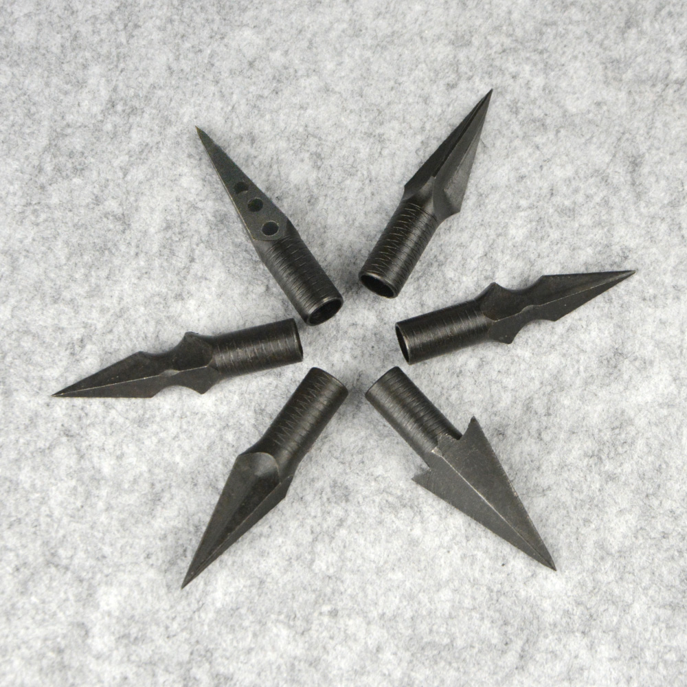 Glue On Broadheads for 5/16 Wood Arrows Traditional Style (12 Pack)-CHN Archery