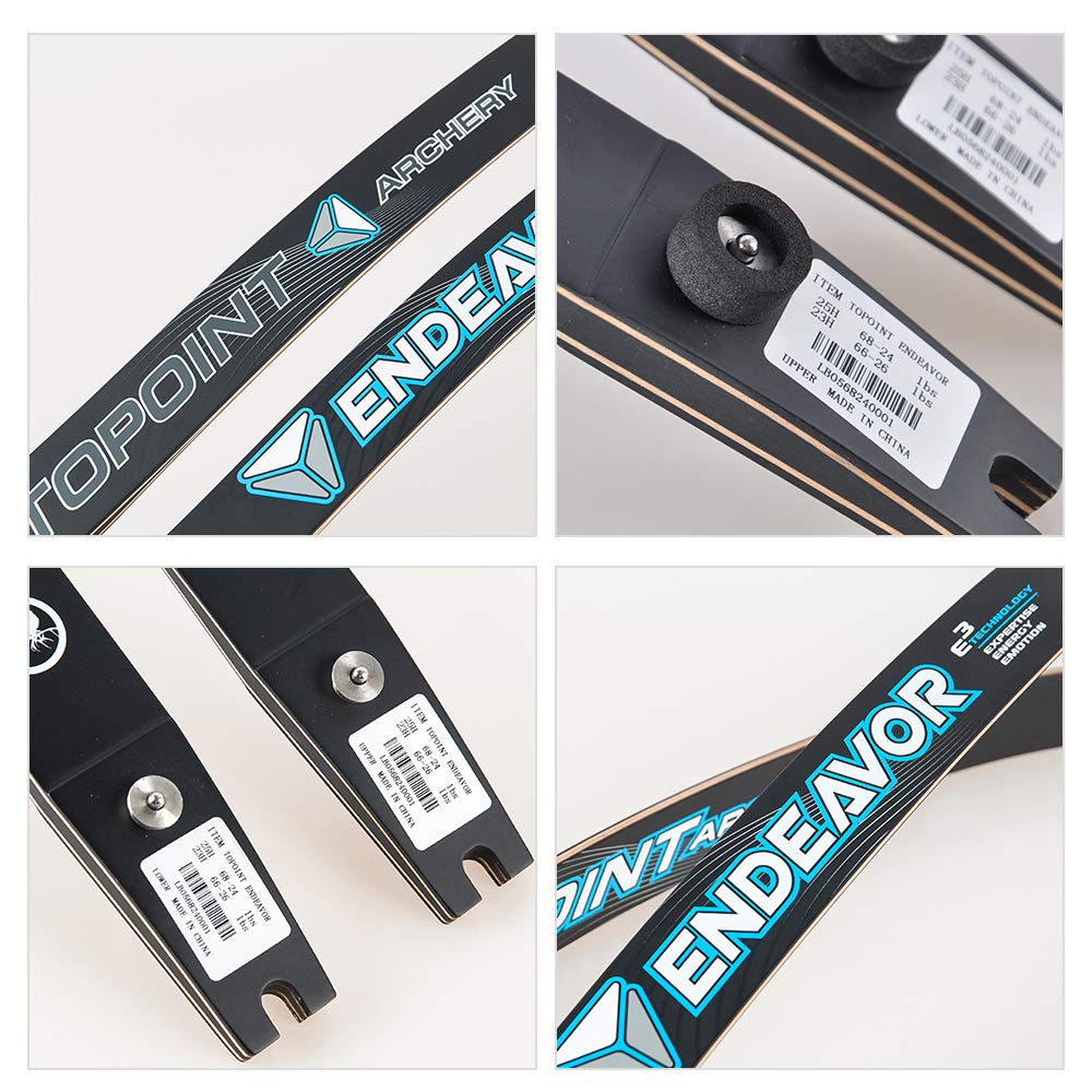 TOPOINT Endeavor 66" 68" 70" ILF Target Recurve Bow 16-44# @28"-CHN Archery