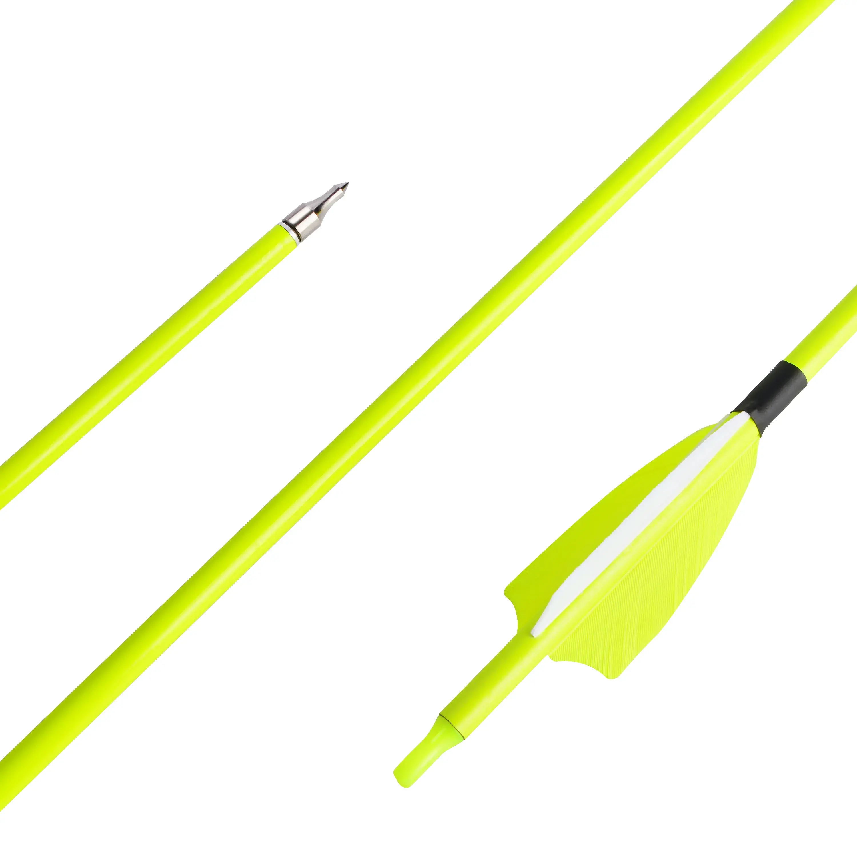SHARROW 30" Fluorescent Yellow Carbon Arrows Spine 500 (12 Pack)-CHN Archery