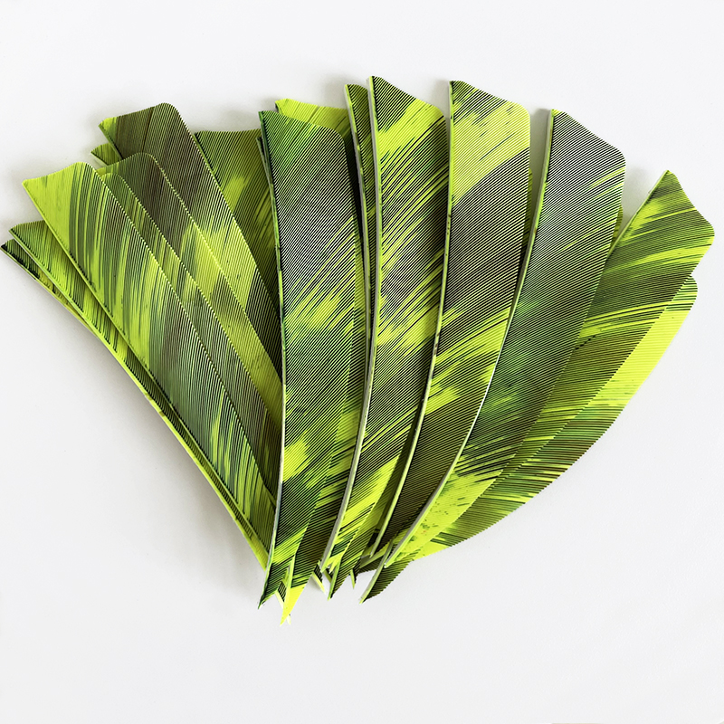 Arrow Feather Fletchings 3" 4" 5" Shield Cut Fire Camo RW (50 Pack)-CHN Archery