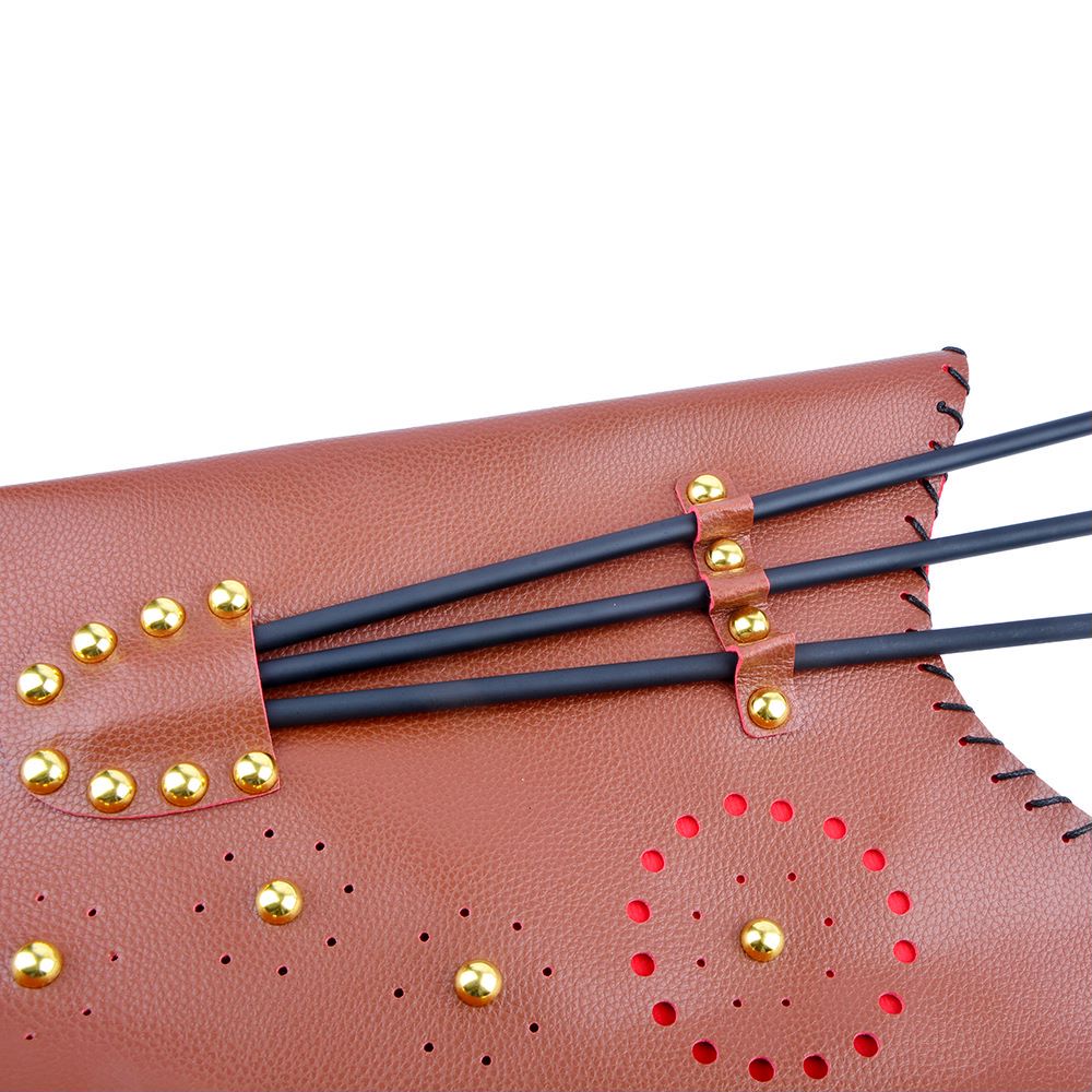 Brown PU Leather Traditional Horse Bow Case & Quiver Set-CHN Archery