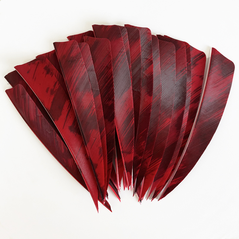 Arrow Feather Fletchings 3" 4" 5" Shield Cut Fire Camo RW (50 Pack)-CHN Archery