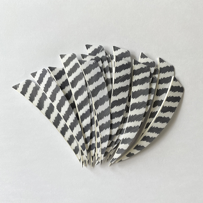 Arrows Barred Feathers Fletchings 3" 4" 5" Shield Cut RW (50 Pack)-CHN Archery
