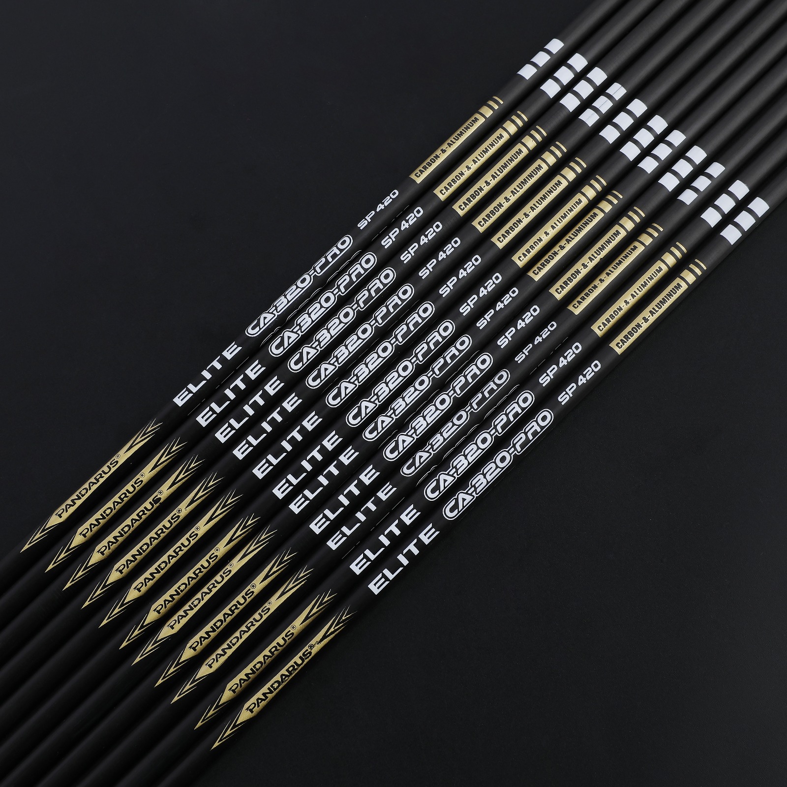PANDARUS ELITE CA320 PRO Carbon & Aluminum 3.2 mm Target Arrows ± .0015" (12 Pack)-CHN Archery