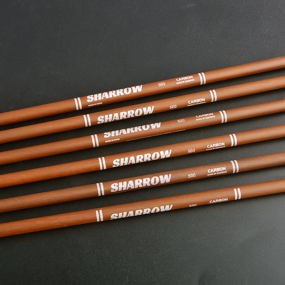 SHARROW Traditional Carbon Arrows Spine 340/400/500/600 (12 Pack)-CHN Archery