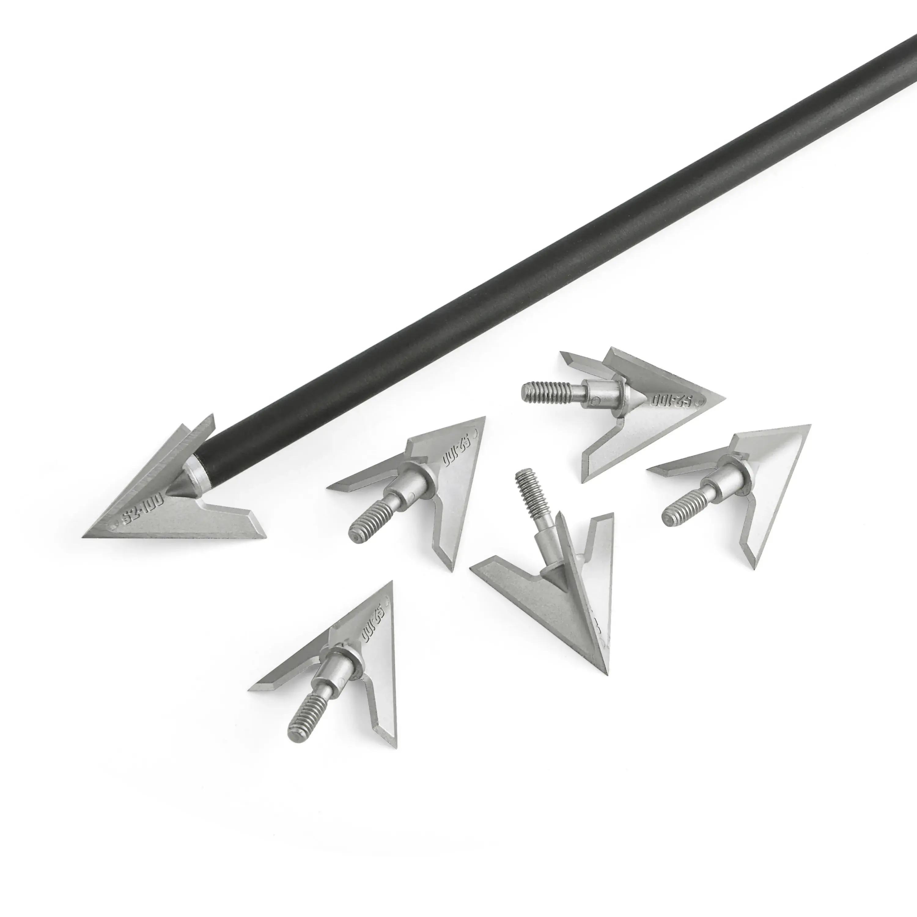 S2-100 Fixed 3-Blade Broadheads for Compound 100 Grain (6 Pack)-CHN Archery