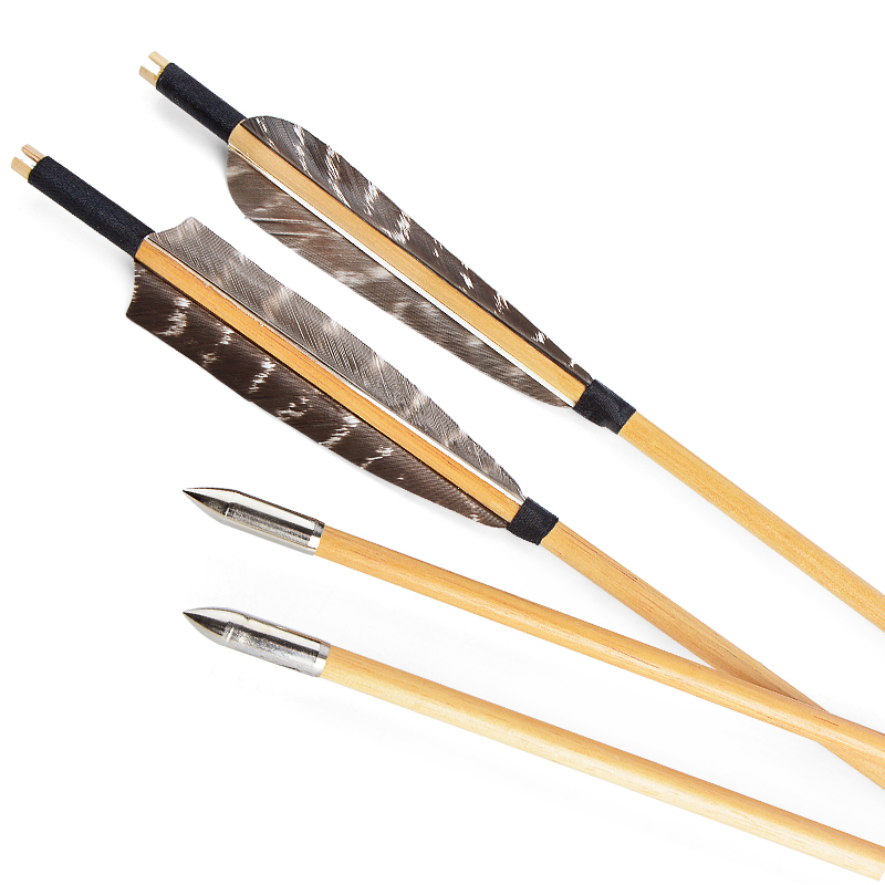 Traditional Archery Arrows Wooden Arrows Bamboo Arrows (12 Pack)-CHN Archery