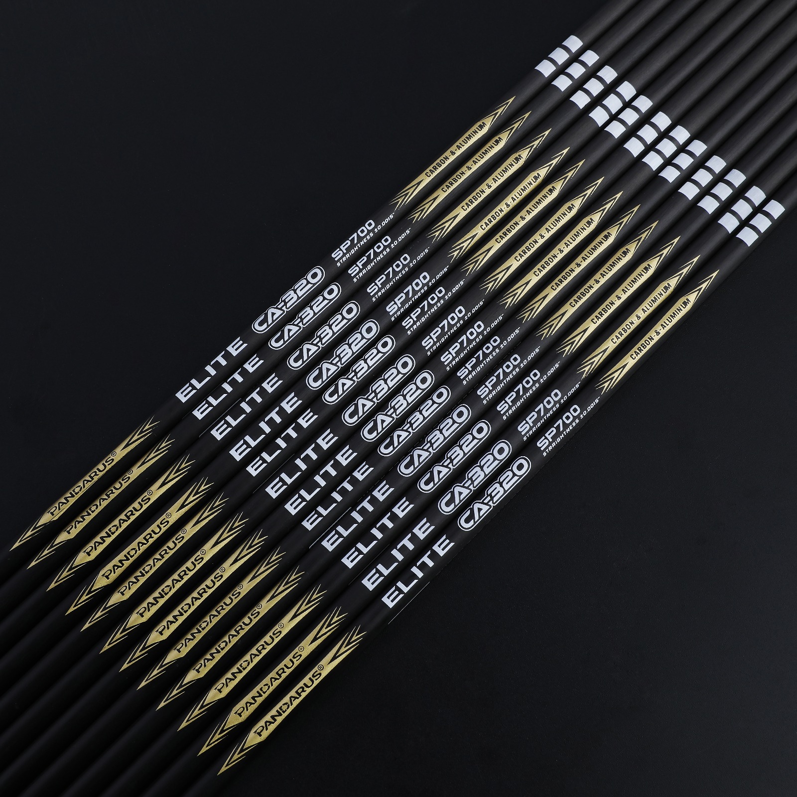 PANDARUS ELITE CA-320 Carbon & Aluminum 3.2 mm Target Arrows ±.0015" (12 Pack)-CHN Archery