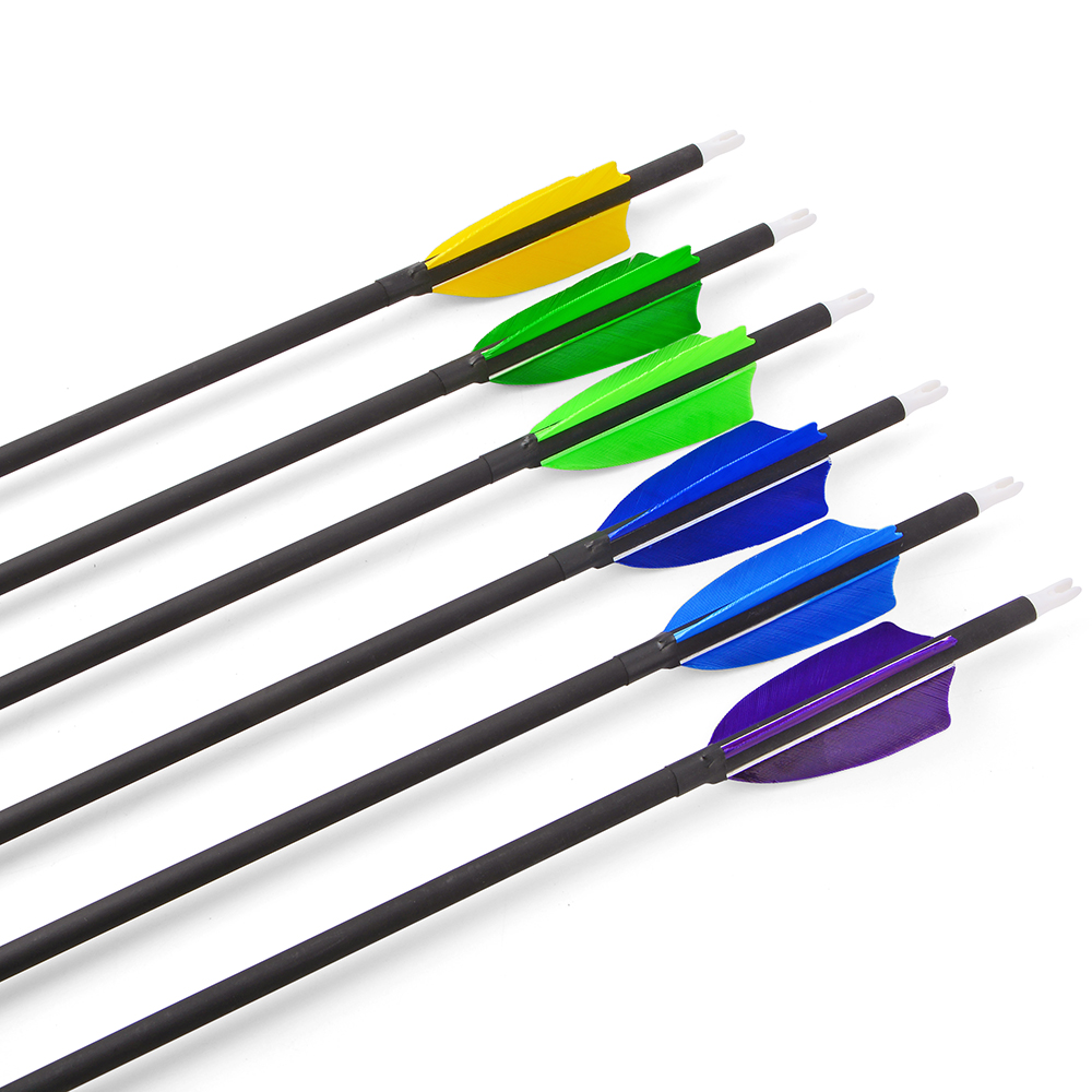 SHARROW 30 Inch Archery Carbon Fiber Arrows for Recurve Bow (12 Pack)-CHN Archery