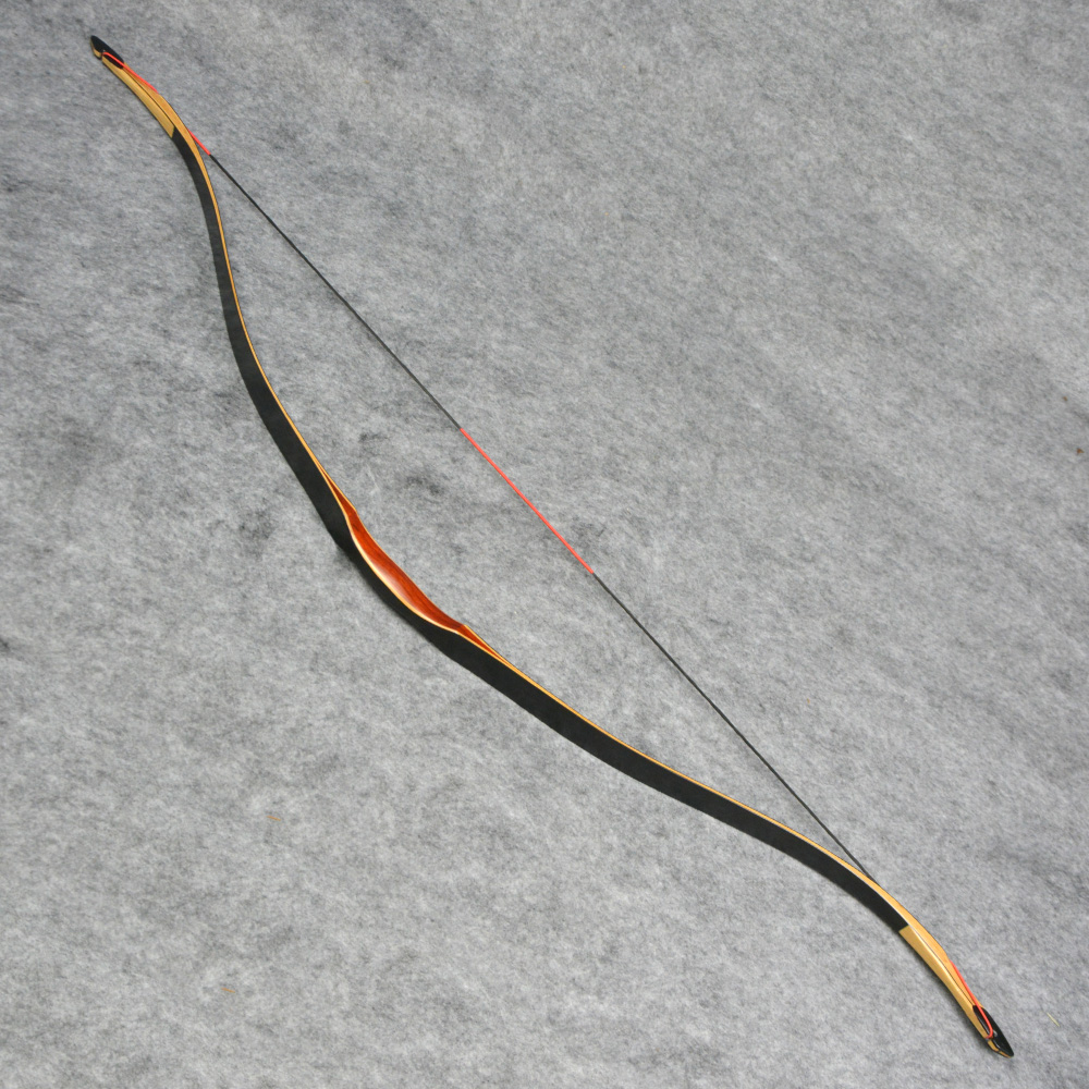 55" Traditional Recurve Bow One Piece Wooden Longbow 20-50lbs Archery Hunting 