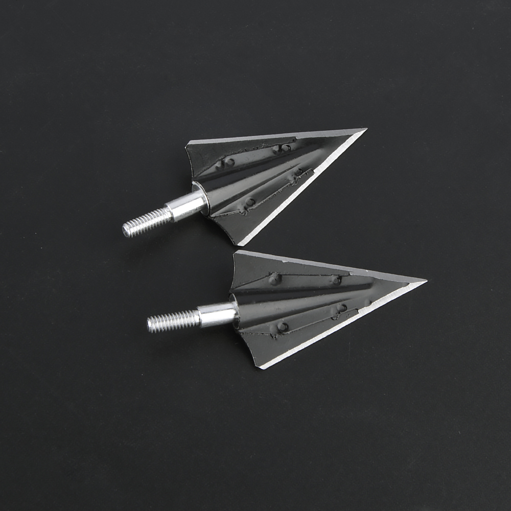 thumbnail image 2 of 2 Blade Traditional Hunting Arrowheads ZSHJGJR 125 Grain Fixed Blade Broadheads - 2 Blade Traditional Archery Arrow Tips (6 Or 12 Pack) 125 Grain Traditional Broadheads 2 of 10