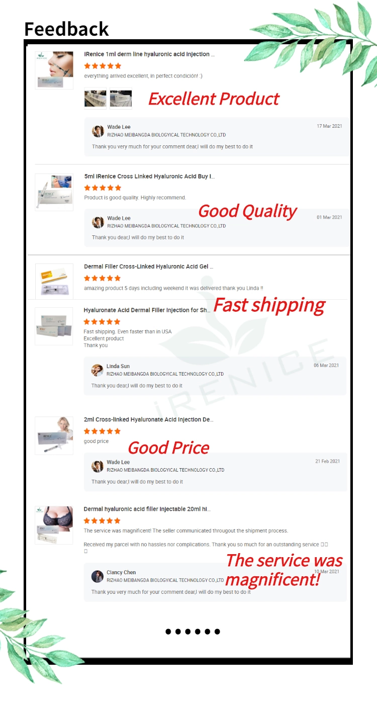 Injectable Cross-Linked Sodium Hyaluronate Gel Plump up Lips Dermal Filler