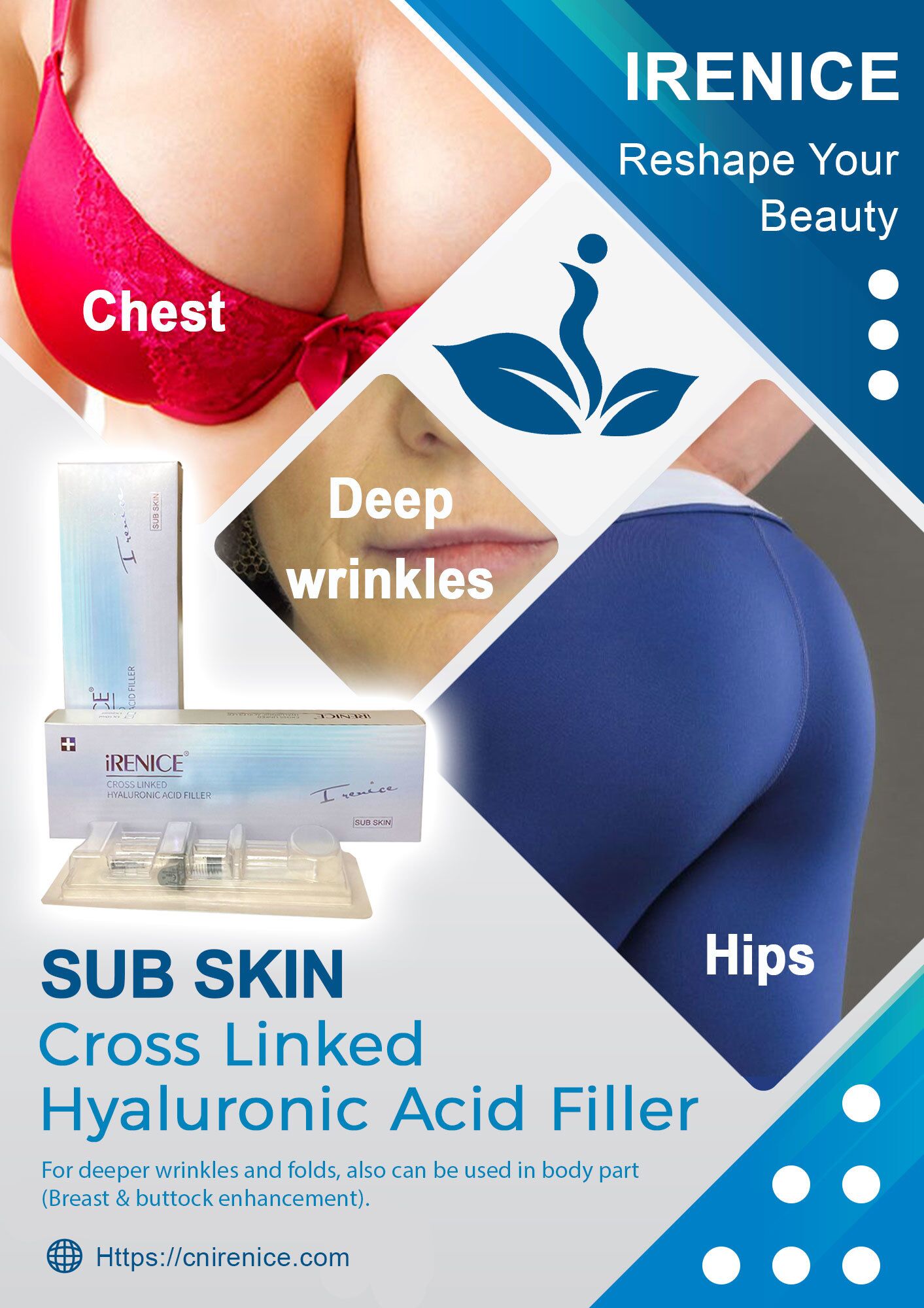 iRenice subskin hyaluronic acid dermal filler increase butt size,big boobs-iRENICE