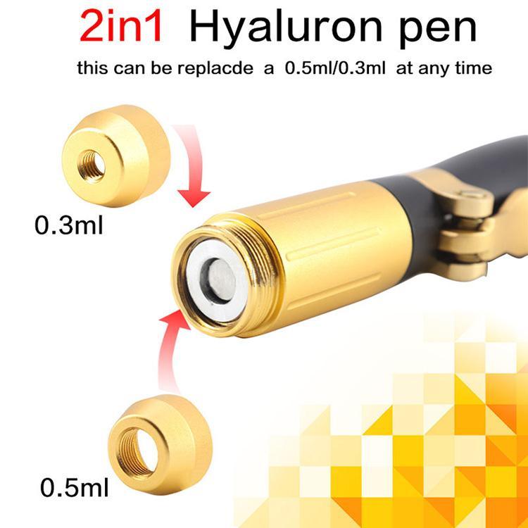 2 In 1 Injection High Pressure Hyaluronic Acid Tattoo Pen 0.3/0.5ml Anti Wrinkle Lip Hyaluron Gun Atomizer-iRENICE