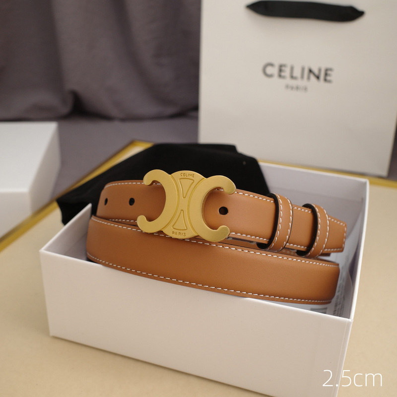 Celine High Quality Belt Double C Copper Buckle Belt