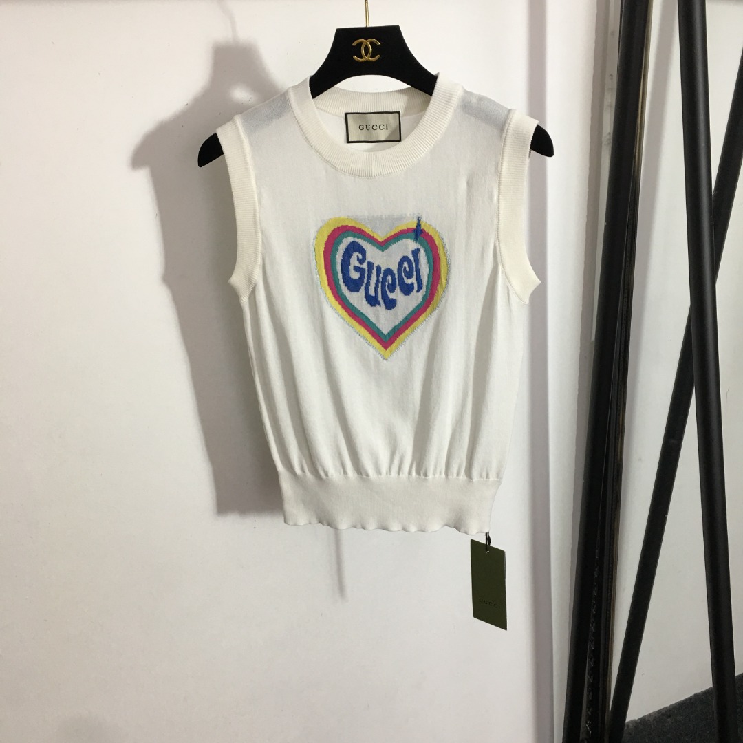 Gucci embroidery crop top vest