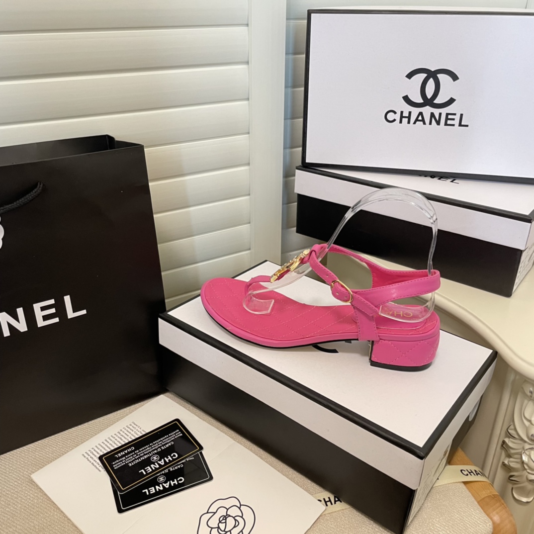 Chanel Double C Chunky Heel Sandals