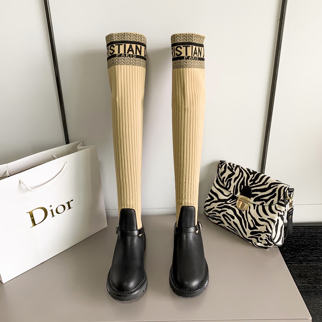 Dior new women street style sock high & middle boots