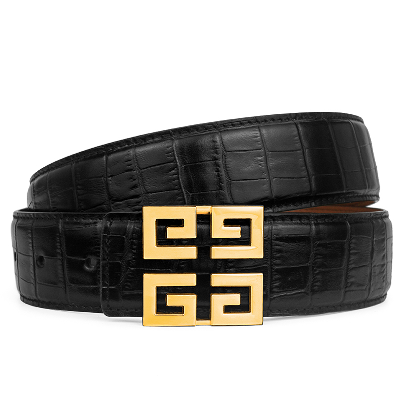 Givenchy High Quality Retro Solid Color Beltsteel Buckle High-end Belt