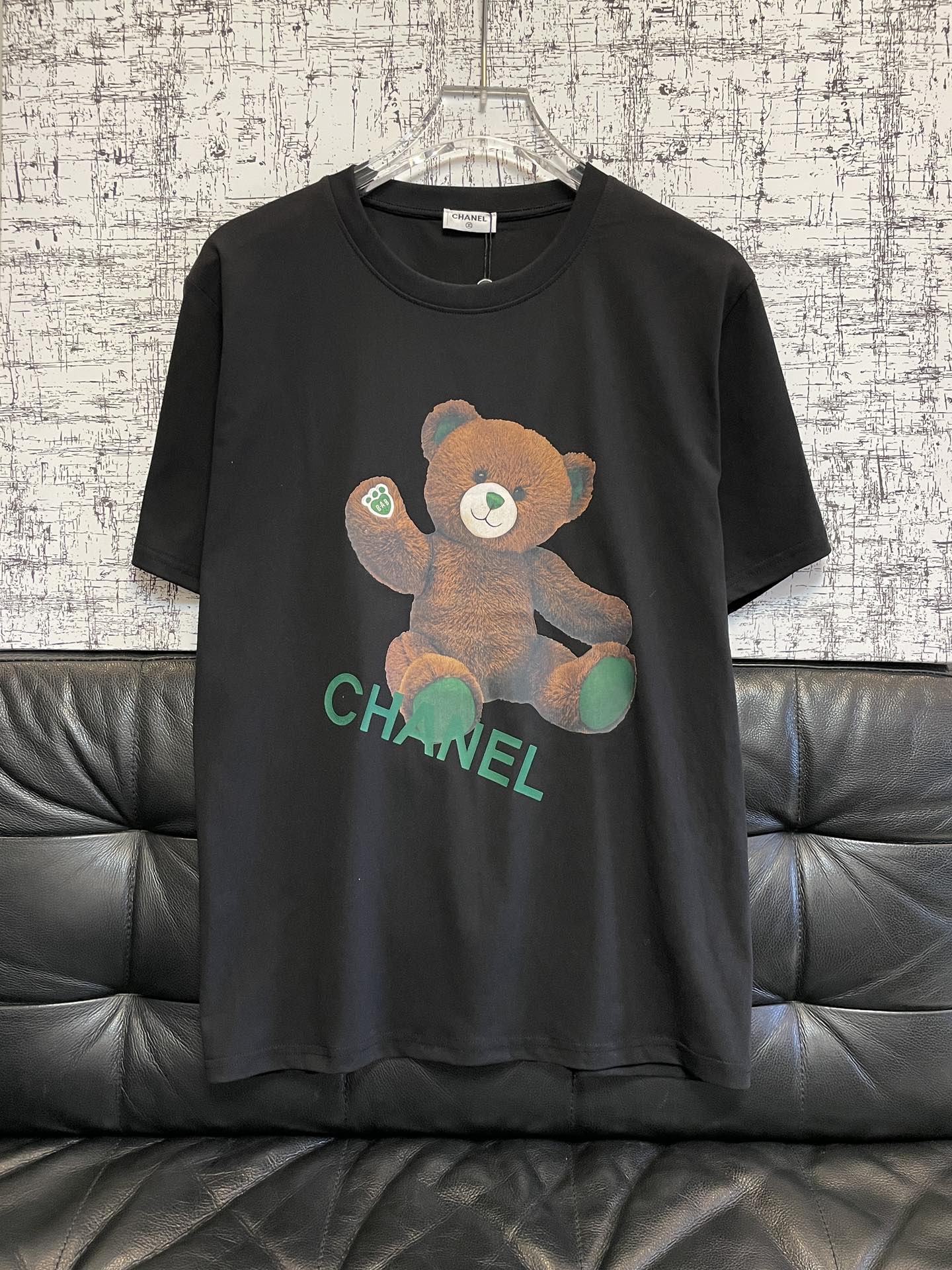 Chanel digital jet printing bear short sleeve T-shirt